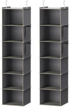 YOUDENOVA Hanging Closet Organizer and Storage, 6-Shelf, 2 Packs, Grey | Breathable Fabric, 2 Side Pockets, Clothes Organizer, Hanging Shelves, Closet Storage, College Dorm Room Essentials for Guys by YOUDENOVA