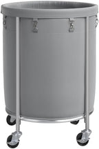 ELYKEN Laundry Basket with Wheels, Round Rolling Laundry Hamper, Gray by ELYKEN