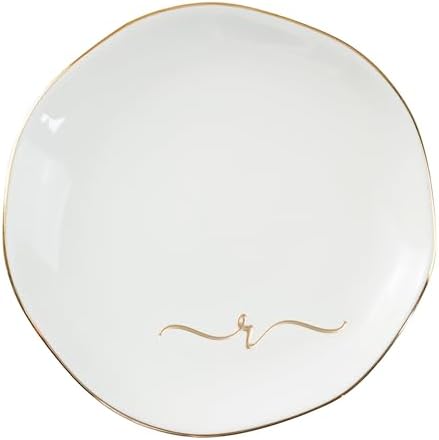 InnoBeta Jewelry Tray, Initial Ring Dish, Ceramic Trinket Dish, Letter R by InnoBeta