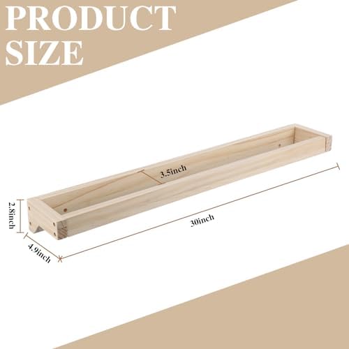 Wenqik 4 Pcs Wall Mounted Wooden Shoe Rack Wood Wall Hanging, Wood Color - Image 2