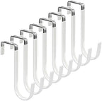 FYY Over the Door Hooks, Single-Hanger 8 Pack, Fits Doors 1 3/8" White by FYY