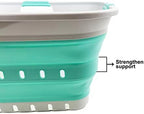 SAMMART 42L (11 gallon) Collapsible Plastic Laundry Basket - Foldable Pop Up Storage Container/Organizer - Portable Washing Tub - Space Saving Hamper/Basket (Grey/Pine) - Image 5