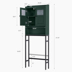 Over The Toilet Storage, Bathroom Over The Toilet Organizer, Above Toilet Storage with Double Doors and Soft Hinges Over Toilet Storage Shelf Over The Toilet Storage Cabinet (Forest Green) - Image 2