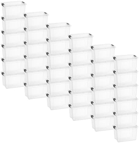 Superio 2.5 Quart Clear Plastic Storage Boxes with Lids, Stackable Organizer Containers, BPA-Free Storage Bins for Home, Office, School & Dorm, 36 Pack by Superio
