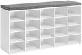 VASAGLE Shoe Bench with Cushion, 20 Compartments, 12 x 47.2 x 24.7 Inches by Unknown