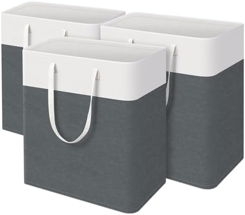 TasticTotes Laundry Basket 3-Pack, Laundry Hamper, 125L-Grey by Unknown