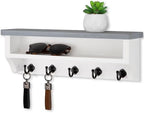 Nekon Key Holder Wall Mount, Wall Organizer Shelf with 5 Key Hooks by NekonDesign