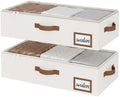 StorageWorks 5 Inch Low Profile Under Bed Storage Containers with Clear Lid | Reinforced Structure, Resists Sagging, Handles & Label Holder, Foldable Stackable Closet Storage for Clothes, Blankets, Toys by StorageWorks