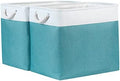 Bidtakay Storage Baskets Extra Large 17x12x15 In Teal Blue Nursery Toy Baskets Fabric Long Shelf Baskets for Organizing Set of 2 Linen Closet Bins for Shelves Decorative Blanket Basket Living Room by BidtakayBaskets