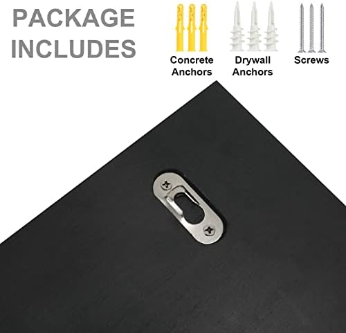 Key and Mail Holder for Wall Decorative - Rustic Mail Organizer Wall Mount, Wooden Letter Sorter Organizer with 4 Key Rack Hooks for Hallway Kitchen Farmhouse Decor (16.5” x 9.1” x 3.4”) (Black) - Image 6