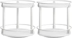YATINEY Spice Rack, Set of 2 Lazy Susan Organizer, 2-Tier Turntable Organizer For Cabinet, Compact and Versatile, for Kitchen Countertop, White SR22L2WW by Yatiney