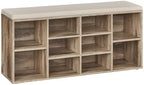 VASAGLE Shoe Bench with Cushion, 10 Compartments, 11.8 x 40.9 x 18.9 Inches by Unknown