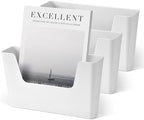 YOHOM Adhesive File Holder Plastic Document Folder Door No Drilling Mount Mail Magazine Organizer A4 Filing Envelopes Folder, Office Wall Mount Single Pocket (WHITE, 3 PCS) by Yohom