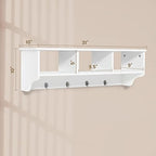 GIANTEX Coat Rack with Hooks Wall Mount, Wall Cubby Organizer with 4 Hooks - Image 3