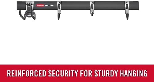 Rubbermaid FastTrack Garage Storage Utility Hooks 5 Piece Black All in One Rail Hook Kit and Tool Organizer Heavy Duty for Home/Garage/Shed/Garden - Image 2