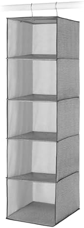 Whitmor Hanging Accessory Shelves 5 Open Sweater Shelves Crosshatch Gray - Image 5