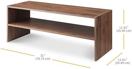 Whitmor Wood Stackable 2-Shelf Shoe Rack, Walnut, 31 inches - Image 3