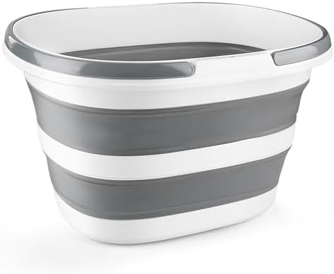 10L Collapsible Bucket with Handle, Foldable Ice Bucket Car Wash Buckets for Cleaning, Portable Wash Basin for Fishing Gardening Window Washing Mopping Household Use Cleaning Supplies by BIDFUL