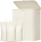 Lifewit 185L 3 Section Laundry Hamper with Lid, Laundry Basket, White by Lifewit