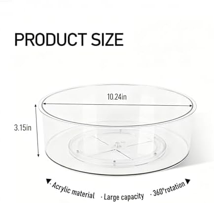 Medicine Bottle Organizer, Medicine Organizer for Cabinet, 10.24" Diameter, Transparent Lazy Susan Medicine Cabinet Organizer for Supplement Vitamin Pill Bottle Storage - Image 3