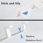 Coat Rack, Heavy Duty Stainless Steel 3 Tri Coat Hook Hanger, Wall Mounted Wall Hooks, Rustic Clothes Hook/Key Hook Rail for Bathroom Kitchen Entryway(2 Pack, 3 Hook White) - Image 5