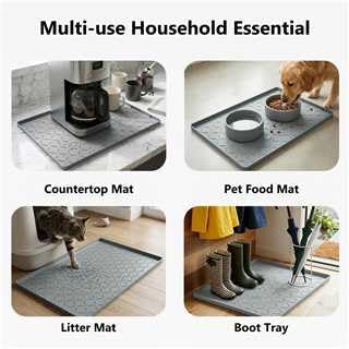 MateeyLife Silicone Waterproof Mat for Dog & Cat Food Mat 19"X12" - Image 5