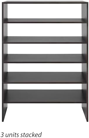 Whitmor Stackable 31" Extra Wide 2-Shelf Storage Organizer, Espresso，2 Pack - Image 5