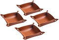 Leather Jewelry Valet Tray for Women and Man (4PCs Brown-B) by SANQIANWAN