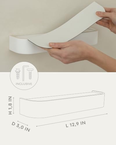 Kazai. Key Holder 'Toke' | Minimalist Key Hook Design from Berlin | Modern Key Holder Wall Mount with Wooden Shelf | Key Rack for Wall as Entryway Organizer | White - Image 6