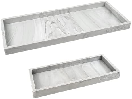 Spacewiser Countertop & Vanity Silicone Tray – 2 PC (11.7" & 7.7") Set by Spacewiser