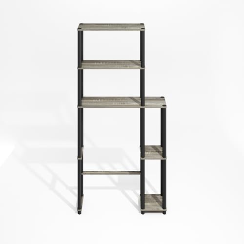 Furinno Turn-N-Tube Over The Toilet Storage, 5-Shelf Over The Toilet Organizer, Freestanding Space Saver Bathroom Shelf, for Bathroom Organizers and Storage, Grey Oak - Image 5