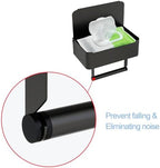 JUYSON Toilet Paper Holder with Shelf, Flushable Wipes Dispenser Fits for Bathroom Wipe Storage, Keep Your Wipes Hidden Out of Sight - SUS304 Stainless Steel Wall Mount Organizer (Matte Black) - Image 6