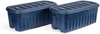 Rubbermaid Roughneck Tote 50 Gal, 2 Pack, Made in USA, Dark Indigo Metallic, Rugged Plastic Stackable Storage Bins with Lids and Handles by Unknown