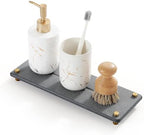 Kitchen Sink Caddy Water Absorbing Stone Drying Tray, Diatomite Bathroom Sink Organizer, Faucet Counter Mat Coaster, Soap Dish Rack Riser Dispenser Sponge Holder, Dark Gray Gold -12.5" x 4.5" by Razborci