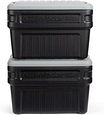 Rubbermaid ActionPacker️ 24 Gal Lockable Storage Box Pack of 2, Outdoor, Industrial, Rugged, Grey and Black - Image 2