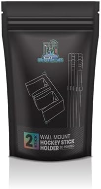 Wall Mount Hockey Stick Holder | Ice Hockey Stick Organizer (Black, 2 Stick Wall Mount) - Image 4
