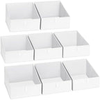 DIMJ Closet Storage Bins 8 Pack - Fabric Trapezoid Closet Organizer Bin, Foldable Storage Baskets for Shelves, Shelf Organizer, Clothing Storage Box for Toys, Books, Towel, Clothes by DiMJ
