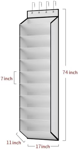 KEEPJOY 10 Tiers White Over Door Shoe Organizer Storage, Hanging Shoe Holder for Door with Large Deep Pockets, Fit 20-30 Pairs Shoe Rack for Sneakers, Boots (White) - Image 3