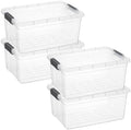 Superio Storage Bins with Lids, Clear Plastic Containers for Organizing, Stackable Totes, BPA Free, Odor Free, Organizer Boxes for Home, and Dorm (4 Pack, 36 Qt) by Superio