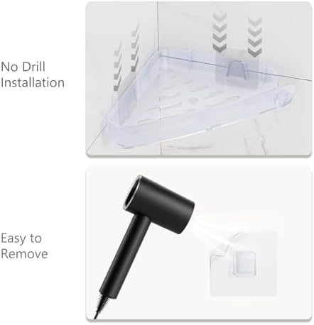 Sotfamily Plastic Shower Caddy Corner (for 90° Only), 4 Pack, Frosted Clear - Image 6
