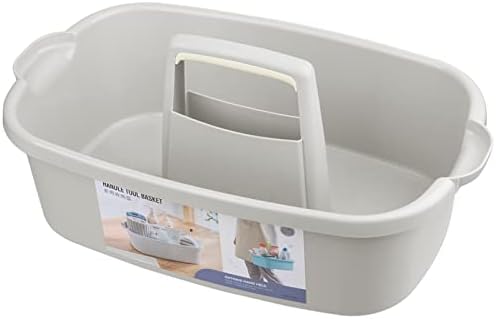 Large Cleaning Supplies Caddy Portable Shower Caddy Basket Light Gray 2Pk - Image 4