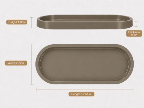12" Bathroom Counter Tray,Vanity Tray,Decorative Tray,Perfume Tray,Jewelry Tray, Coffee Table Tray,Soap Tray, Thickened Small Tray for Makeup,Perfume,Candles,Keys,Trinkets,Coffee,1 Pack - Image 7