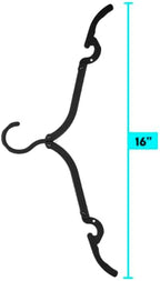 SE 12-piece Set of Folding Ultra Compact Travel Hangers (Black & White), Open 16-Inches Folded 5-Inches - Image 6