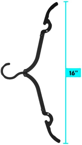 SE 12-piece Set of Folding Ultra Compact Travel Hangers (Black & White), Open 16-Inches Folded 5-Inches - Image 6