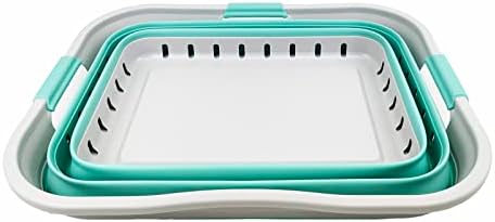 SAMMART 42L (11 gallon) Collapsible Plastic Laundry Basket - Foldable Pop Up Storage Container/Organizer - Portable Washing Tub - Space Saving Hamper/Basket (Grey/Pine) - Image 3