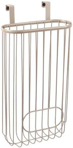 Spectrum Ashley Over The Cabinet Plastic Bag Holder (Satin Nickel Powder Coat) - Grocery & Recycling Bag Dispenser for Kitchen, Bathroom, Under Sink, Home, & Apartment Organization by Unknown