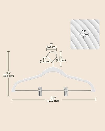 SONGMICS 20 Pack Pants Hangers,Velvet Hangers with Adjustable Clips - Image 6
