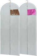 MsKitchen Dress Bags for Gowns Long, 65" Long Dress Bags for Hanging Clothes Clear Windows Foldable Long Garment Bag for Storage and Travel-24"x 65"/2 Pack by MsKitchen