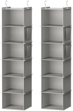 Hanging Closet Organizer and Storage, 6-Shelf, 2 Packs, Light Grey | Breathable Fabric, 2 Side Pockets, Clothes Organizer, Hanging Shelves, Closet Storage, College Dorm Room Essentials for Guys by YOUDENOVA