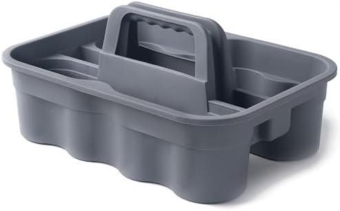 Matthew Large Plastic Tote Tool & Deluxe Supply Cleaning Caddy with Handle Portable Shower Basket Storage Caddy for Cleaning Products Organizer,Take-Out Coffee/Soft Drink,Bath Multi Use - Gray - Image 5
